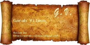 Garab Vilmos névjegykártya